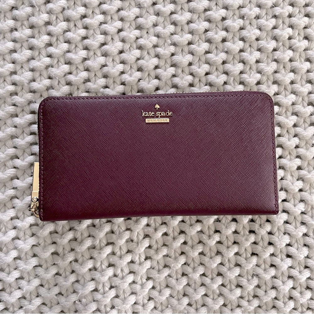 Kate Spade Zip-around Wallet - Dark Plumb